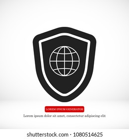 shield icon, stock vector illustration flat design style