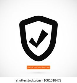 shield icon, stock vector illustration flat design style