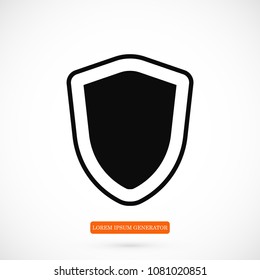 shield icon, stock vector illustration flat design style
