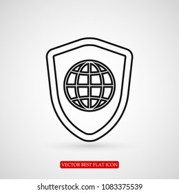 shield icon, stock vector illustration flat design style
