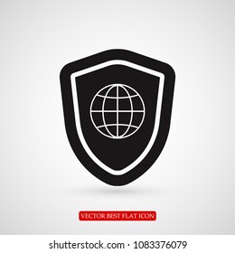 shield icon, stock vector illustration flat design style