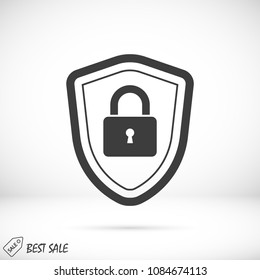 shield icon, stock vector illustration flat design style