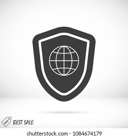 shield icon, stock vector illustration flat design style