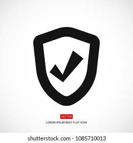 shield icon, stock vector illustration flat design style