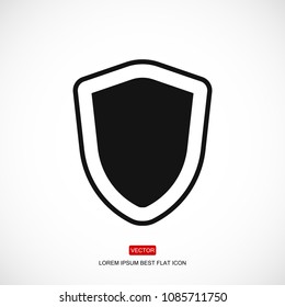shield icon, stock vector illustration flat design style