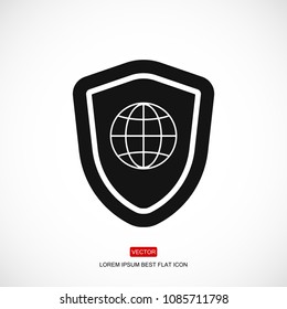 shield icon, stock vector illustration flat design style