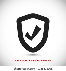shield icon, stock vector illustration flat design style