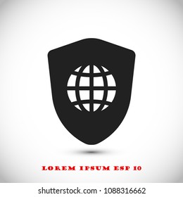 shield icon, stock vector illustration flat design style