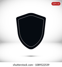 shield icon, stock vector illustration flat design style