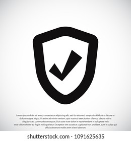 shield icon, stock vector illustration flat design style