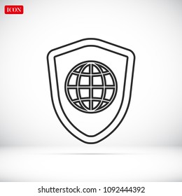 shield icon, stock vector illustration flat design style