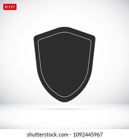 shield icon, stock vector illustration flat design style