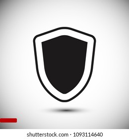 shield icon, stock vector illustration flat design style