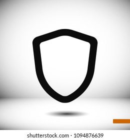 shield icon, stock vector illustration flat design style