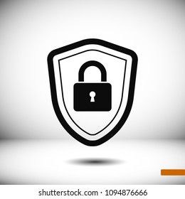 shield icon, stock vector illustration flat design style