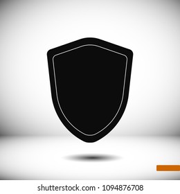 shield icon, stock vector illustration flat design style