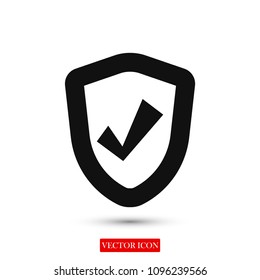 shield icon, stock vector illustration flat design style