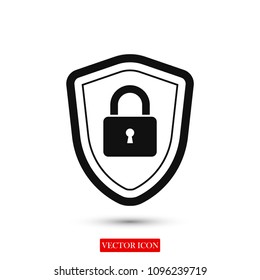 shield icon, stock vector illustration flat design style