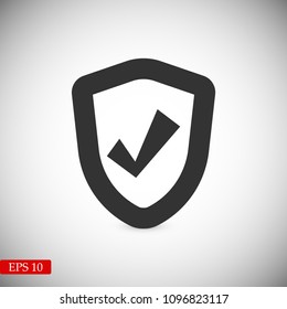 shield icon, stock vector illustration flat design style