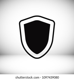 shield icon, stock vector illustration flat design style