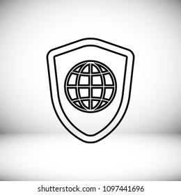 shield icon, stock vector illustration flat design style