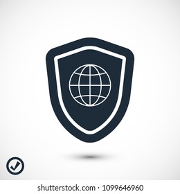 shield icon, stock vector illustration flat design style