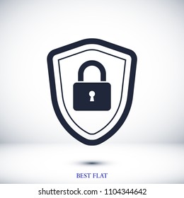 shield icon, stock vector illustration flat design style