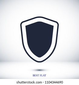 shield icon, stock vector illustration flat design style