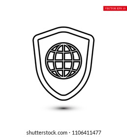 shield icon, stock vector illustration flat design style