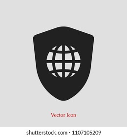 shield icon, stock vector illustration flat design style