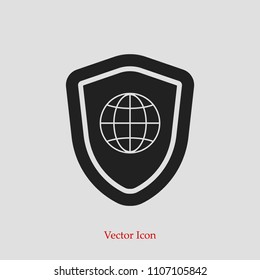 shield icon, stock vector illustration flat design style
