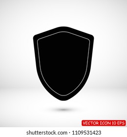 shield icon, stock vector illustration flat design style