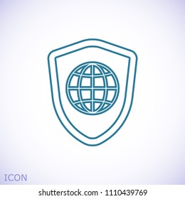 shield icon, stock vector illustration flat design style
