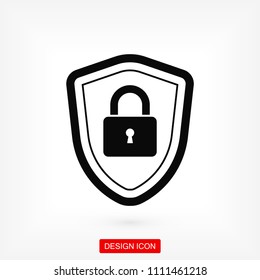 shield icon, stock vector illustration flat design style