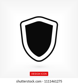 shield icon, stock vector illustration flat design style