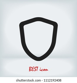 shield icon, stock vector illustration flat design style