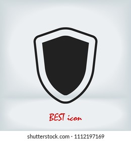 shield icon, stock vector illustration flat design style