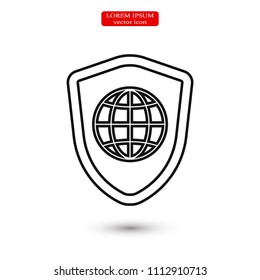 shield icon, stock vector illustration flat design style