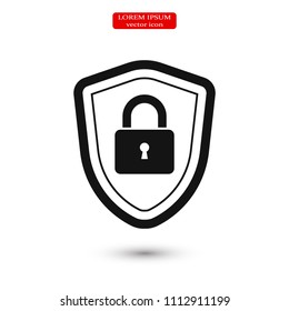 shield icon, stock vector illustration flat design style