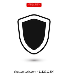 shield icon, stock vector illustration flat design style