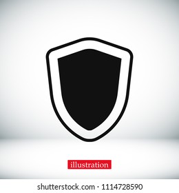 shield icon, stock vector illustration flat design style