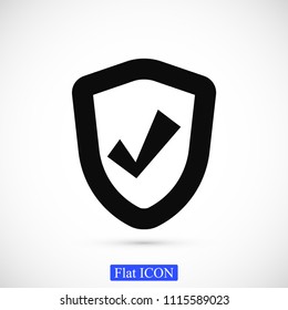 shield icon, stock vector illustration flat design style