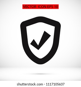 shield icon, stock vector illustration flat design style