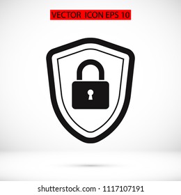 shield icon, stock vector illustration flat design style