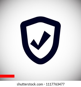 shield icon, stock vector illustration flat design style