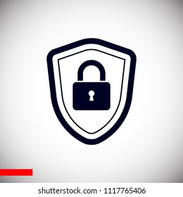 shield icon, stock vector illustration flat design style