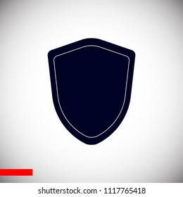 shield icon, stock vector illustration flat design style