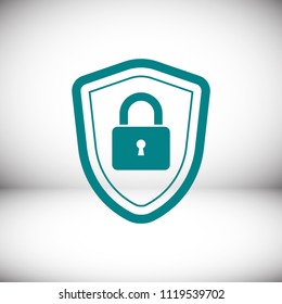shield icon, stock vector illustration flat design style