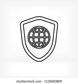 shield icon, stock vector illustration flat design style