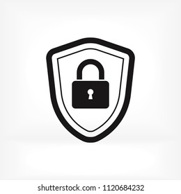 shield icon, stock vector illustration flat design style